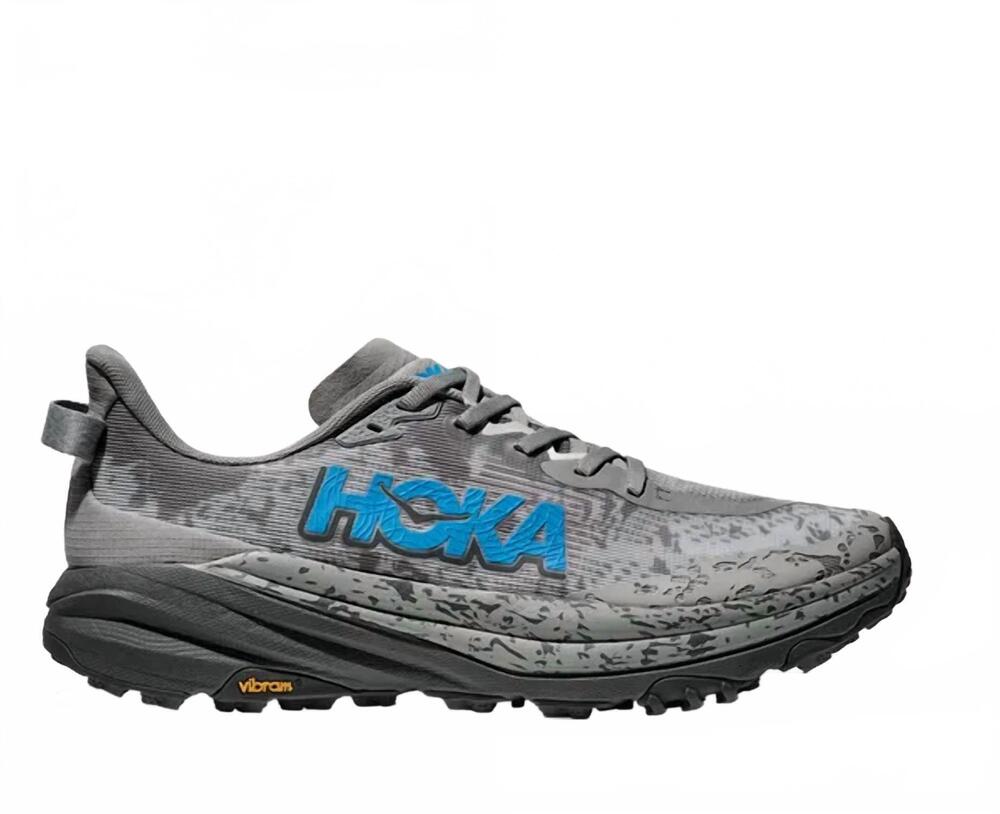NEW HOKA men's speedgoat 6 sneaker in galactic grey/hoka blue